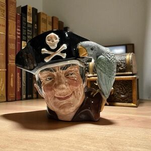 Royal Doulton Vintage “Captain Hook” /The Pirate “ Ceramic Mug with Parrot